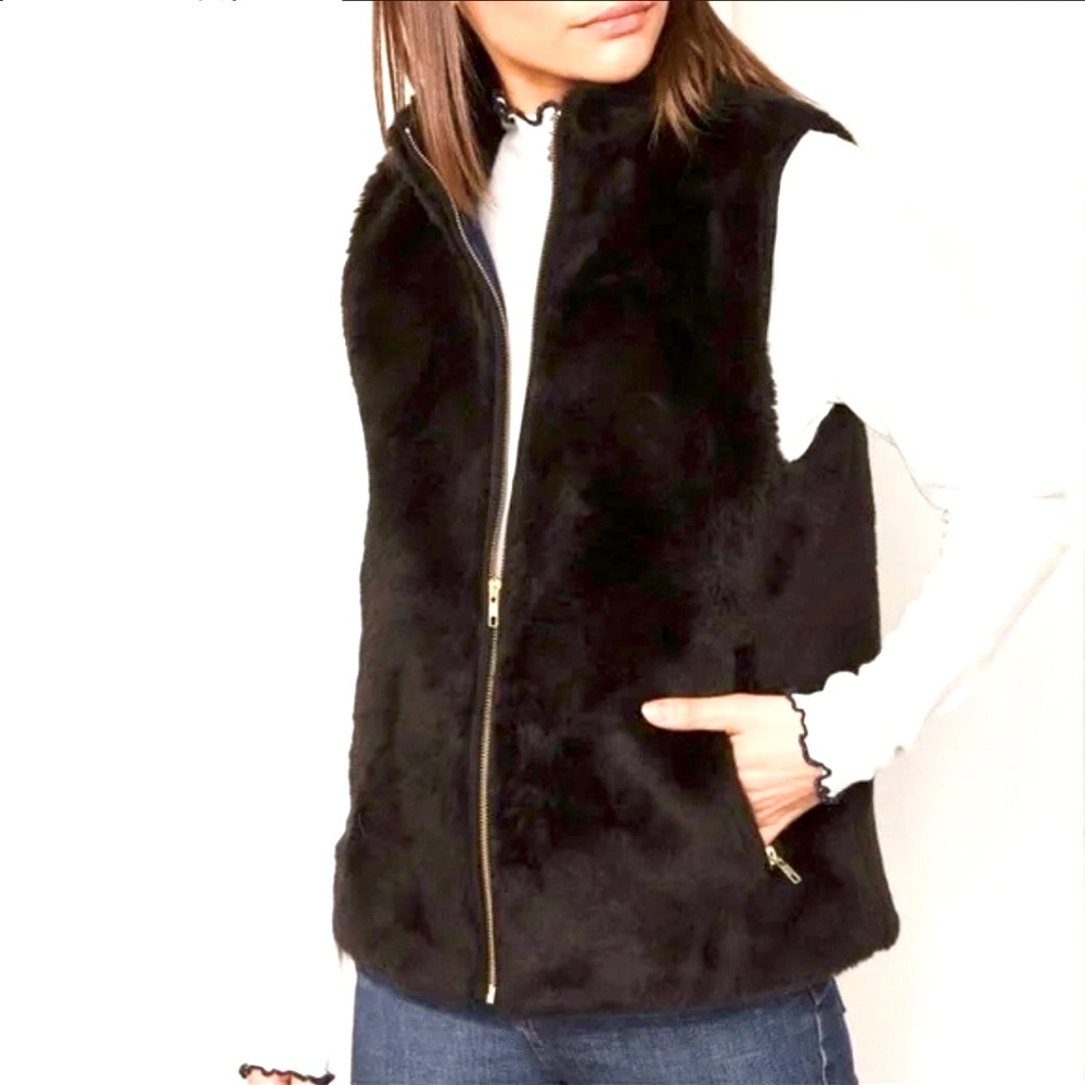 J. Crew Teddy Bear vest, black, size XS